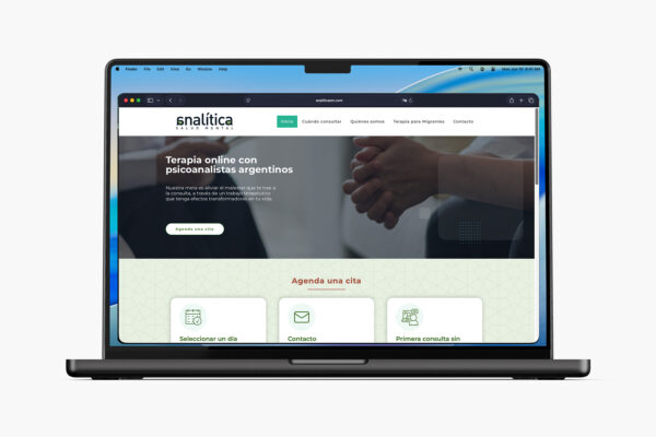 Sitio de Analítica, salud mental online, diseñado por Optium