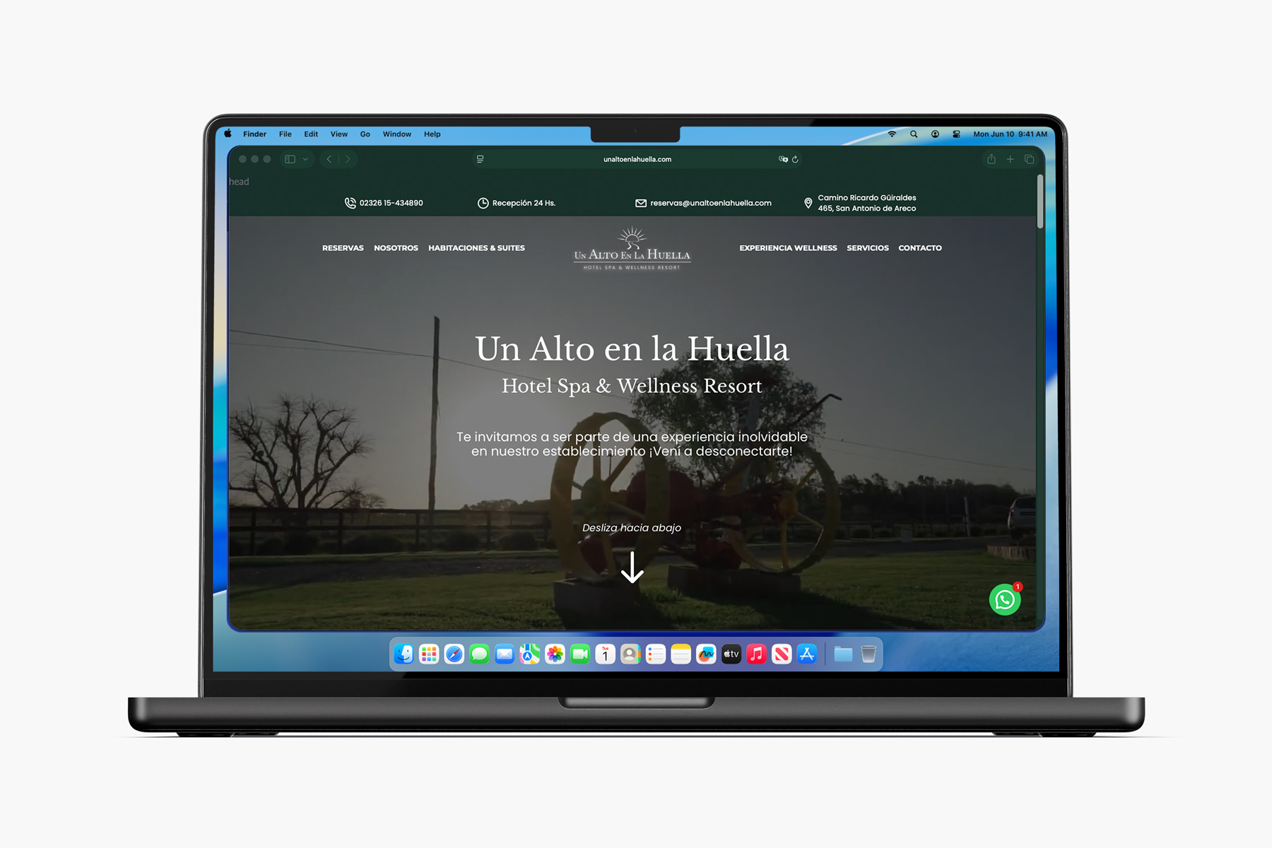 Vista del sitio web de Un Alto en la Huella, proyecto digital con enfoque ambiental diseñado por Optium