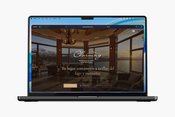 Landing sales kit de Charming Residences & Suites, Bariloche, diseñada por Optium